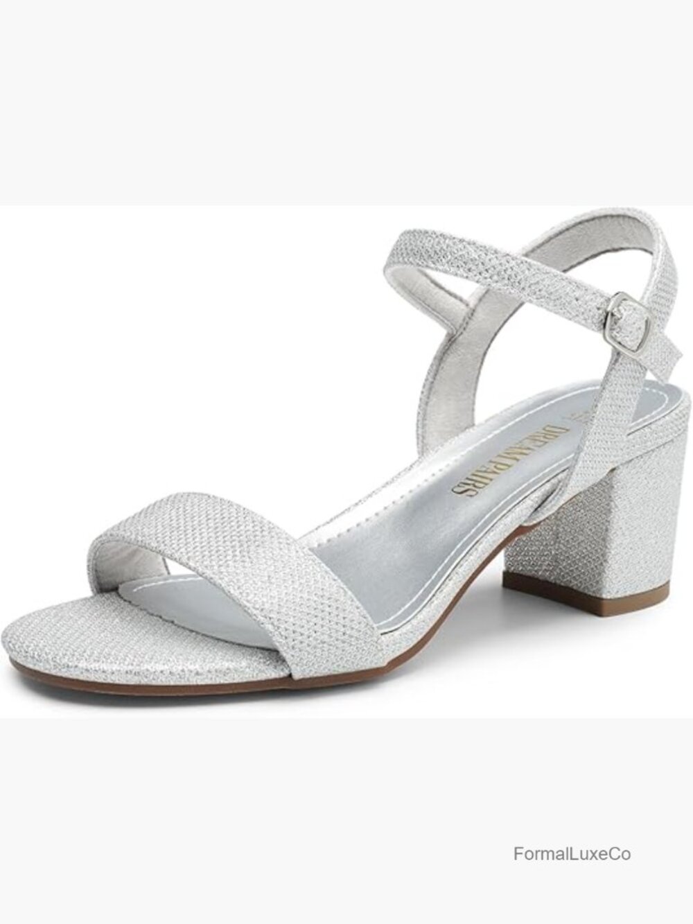 Block Heel Open Toe Ankle Strap Chunky Sandals for Wedding Party Work